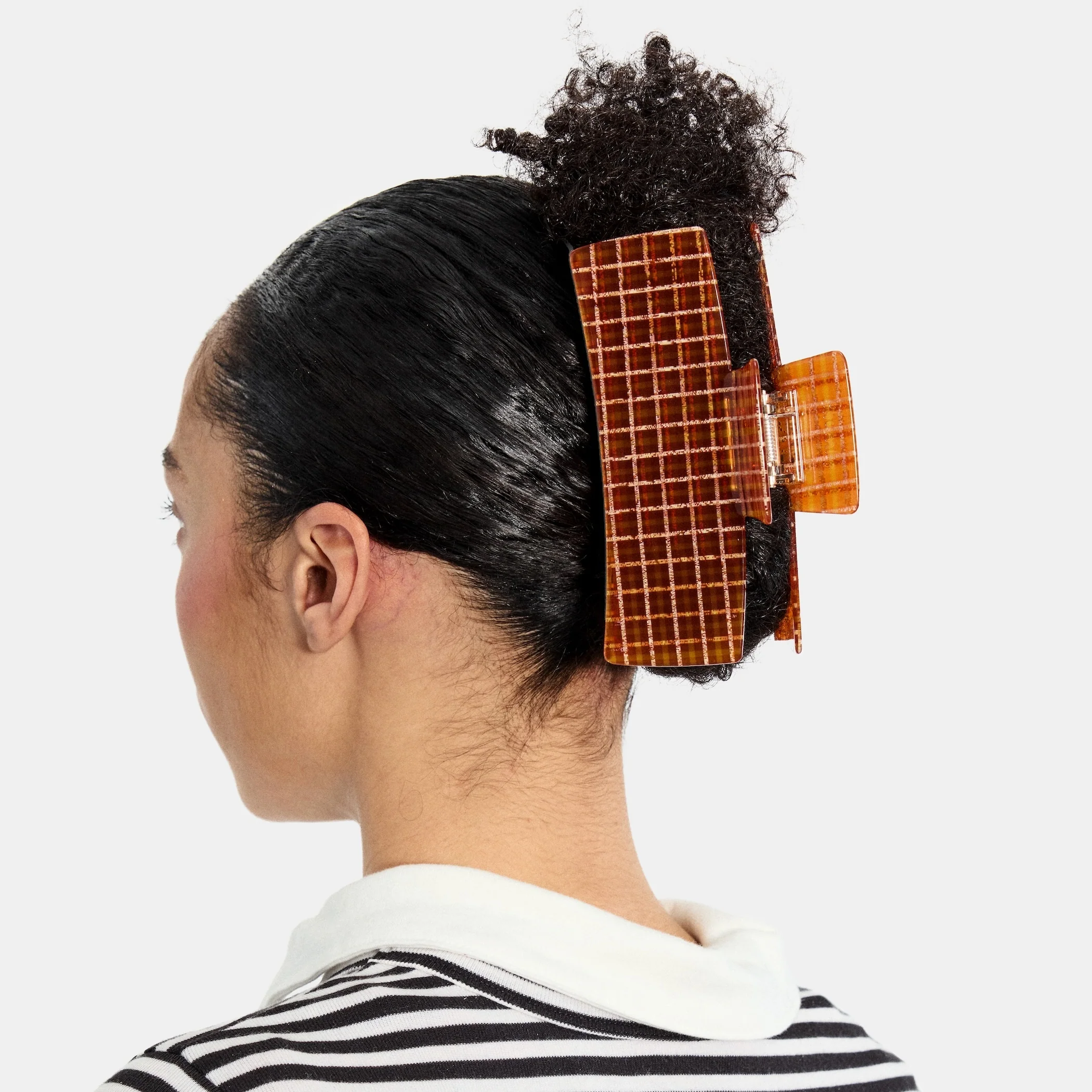 Jumbo Box Claw in Caramel Plaid - Image 2