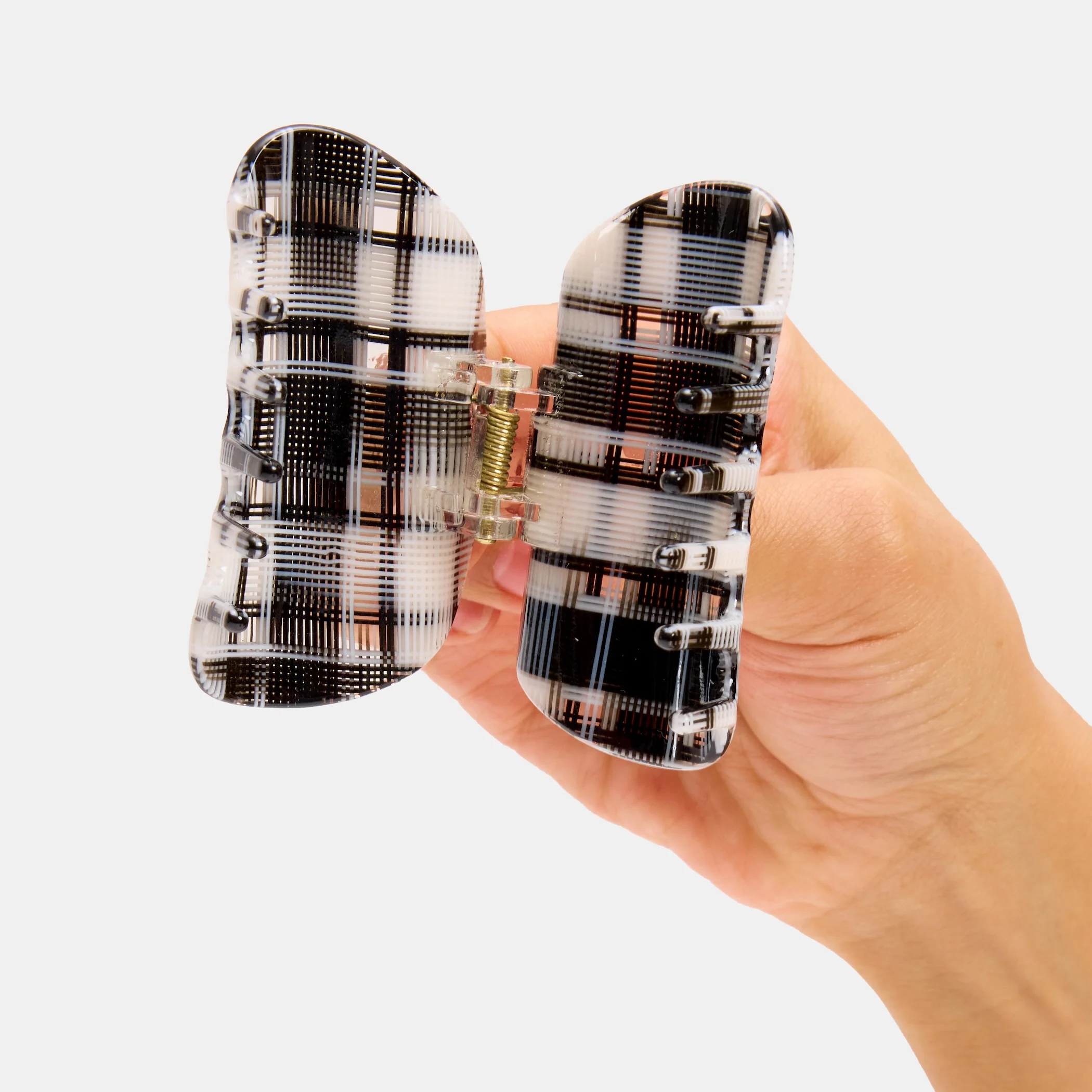 Juno Claw in Black + White Plaid - Image 4