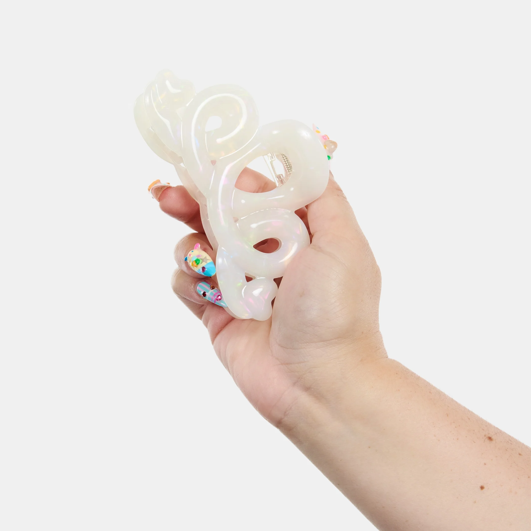 Large Heart Loop Claw in Opal - Image 4