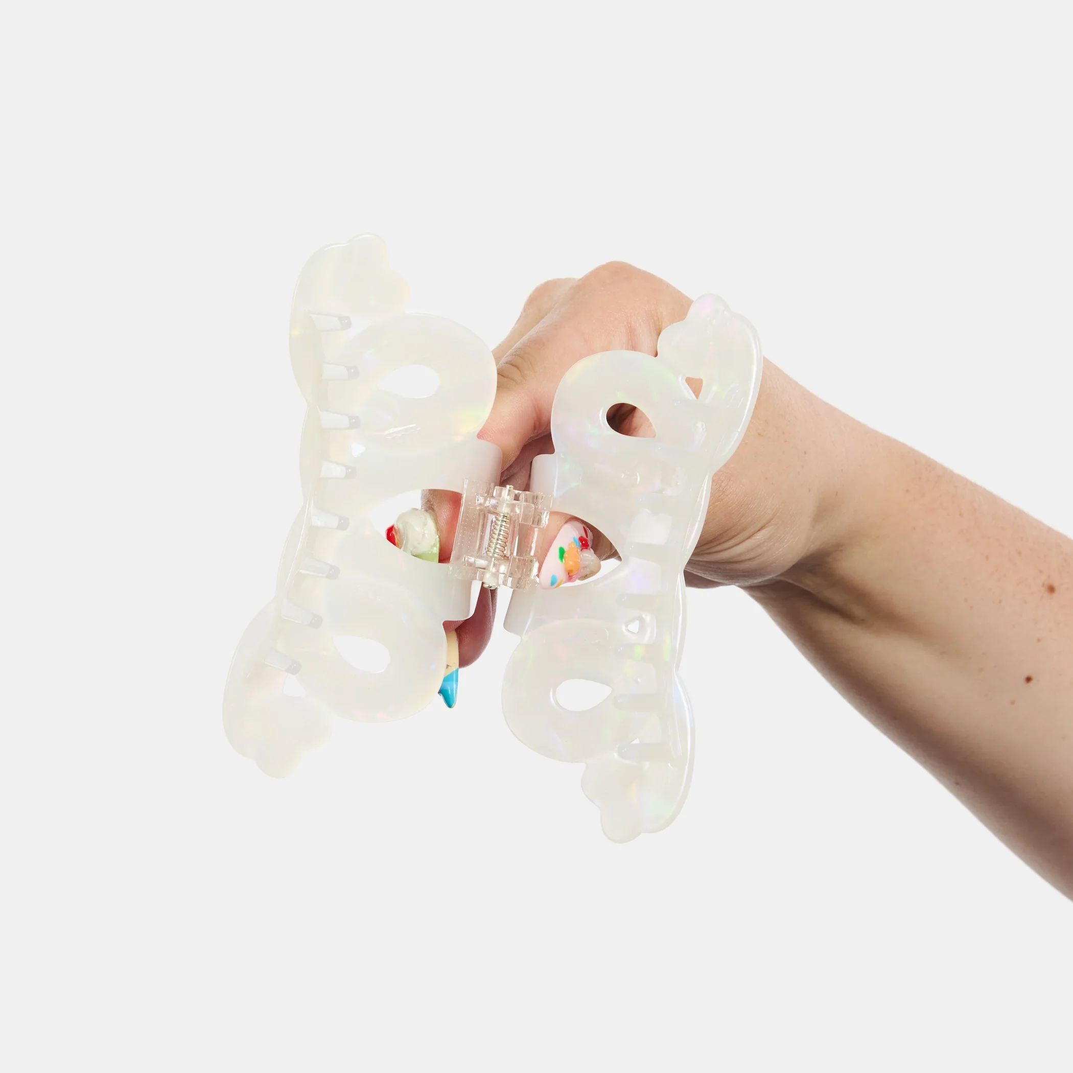 Large Heart Loop Claw in Opal - Image 5
