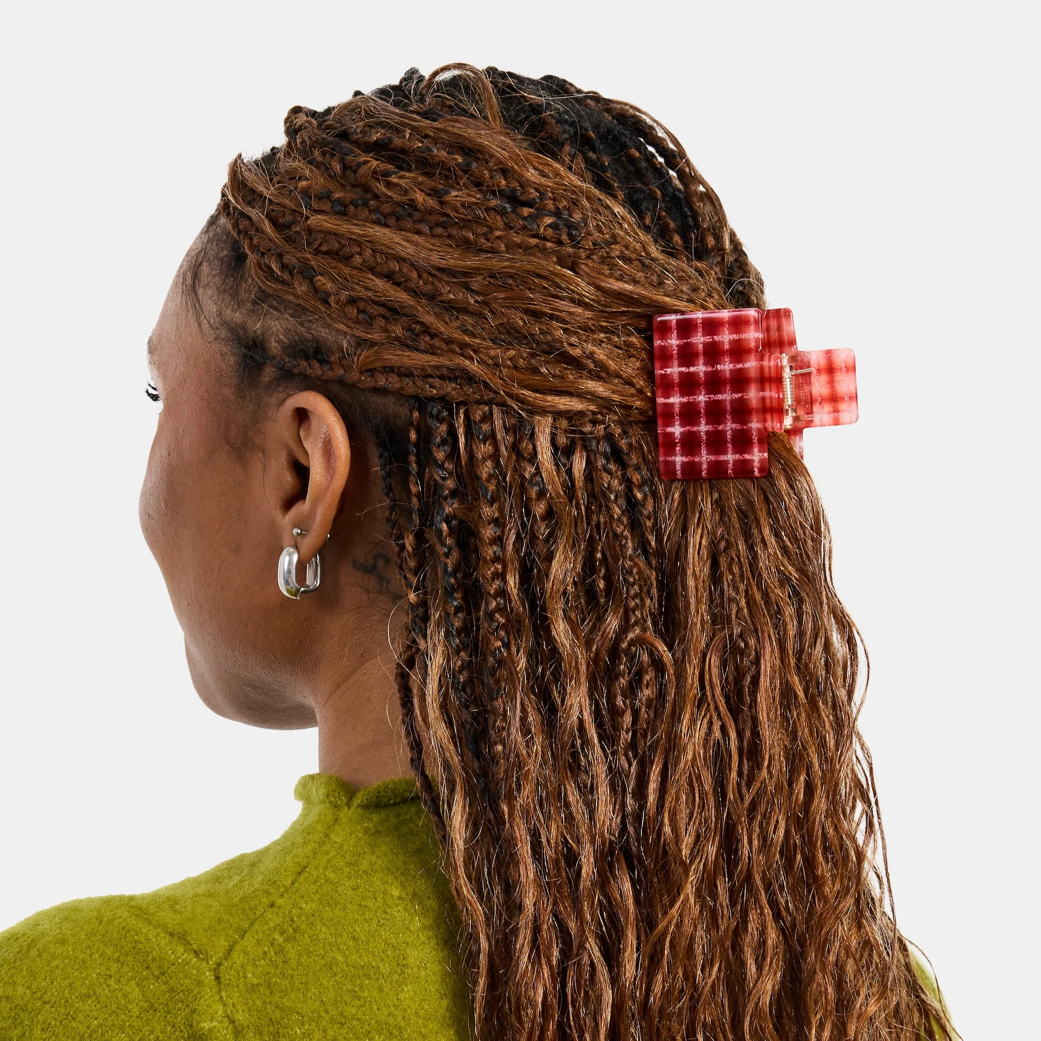 Midi Box Claw in Red Plaid - Image 3