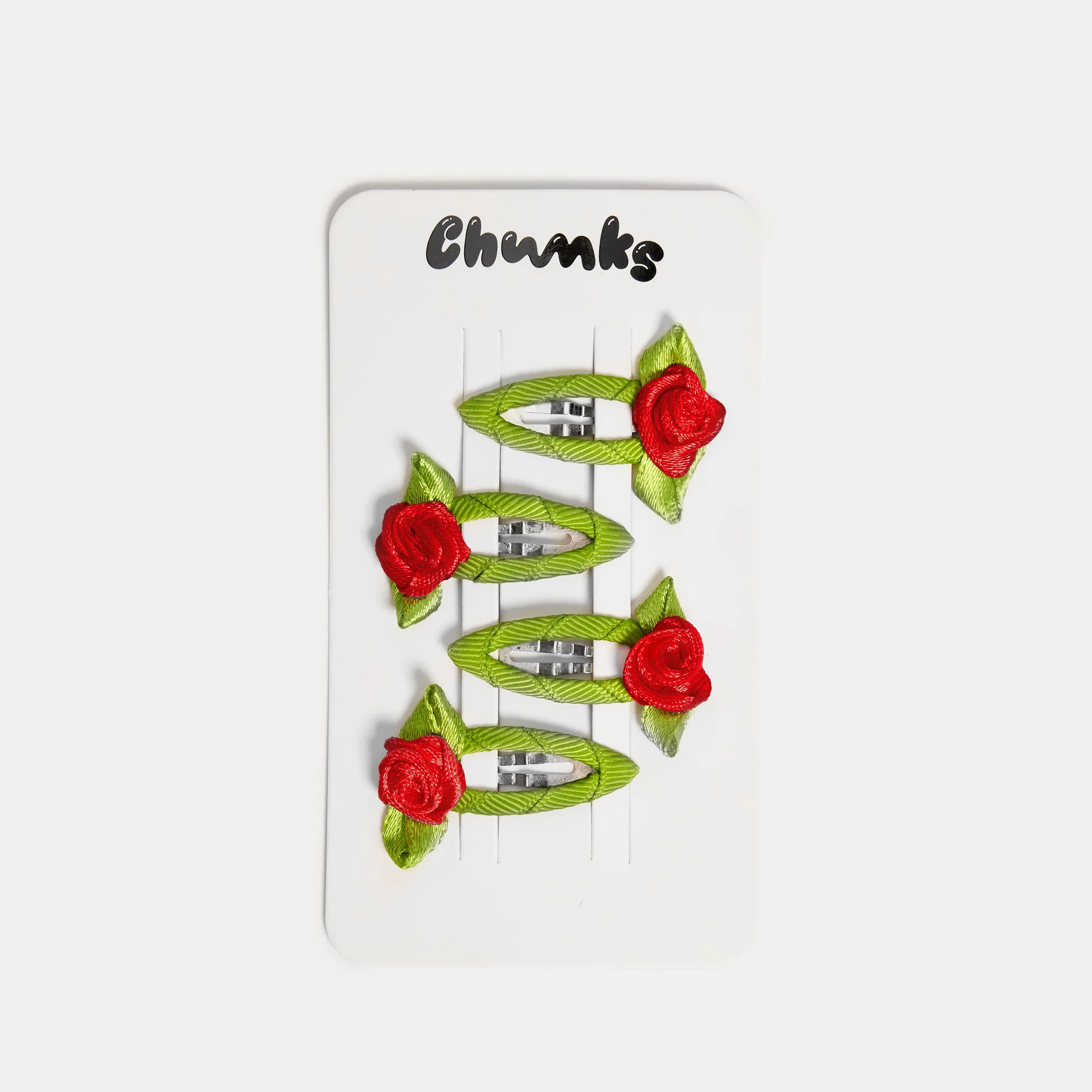 Rosette Snap Clips in Red - Image 3