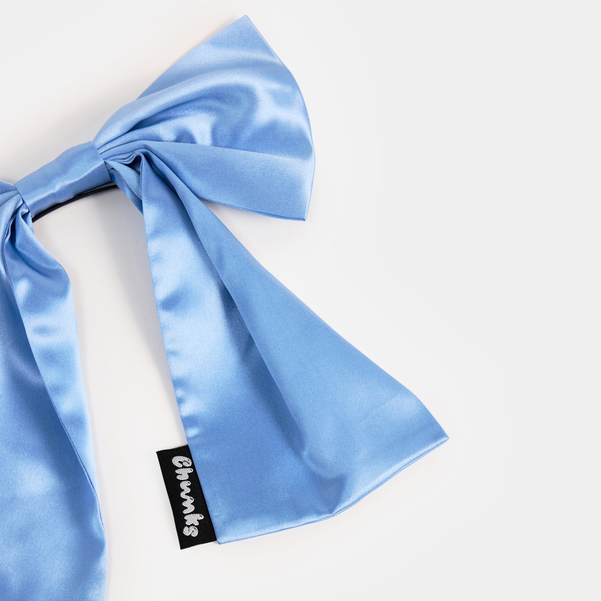Silk Bow Barrette in Blue - Image 4