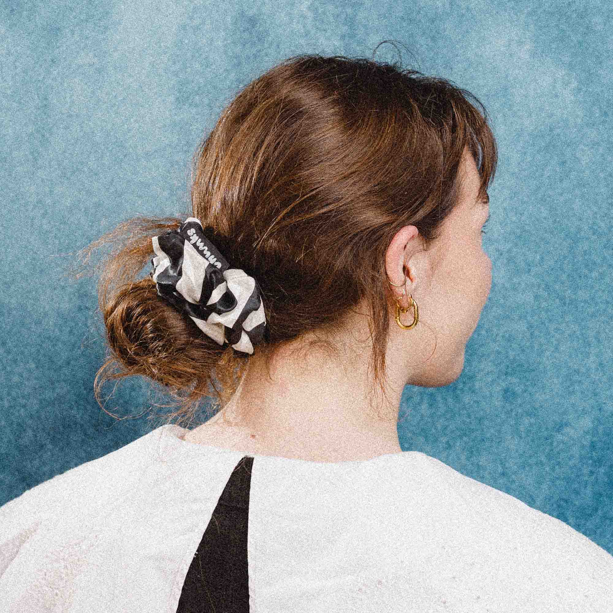 Silk Scrunchie in Large Stripes - Image 3