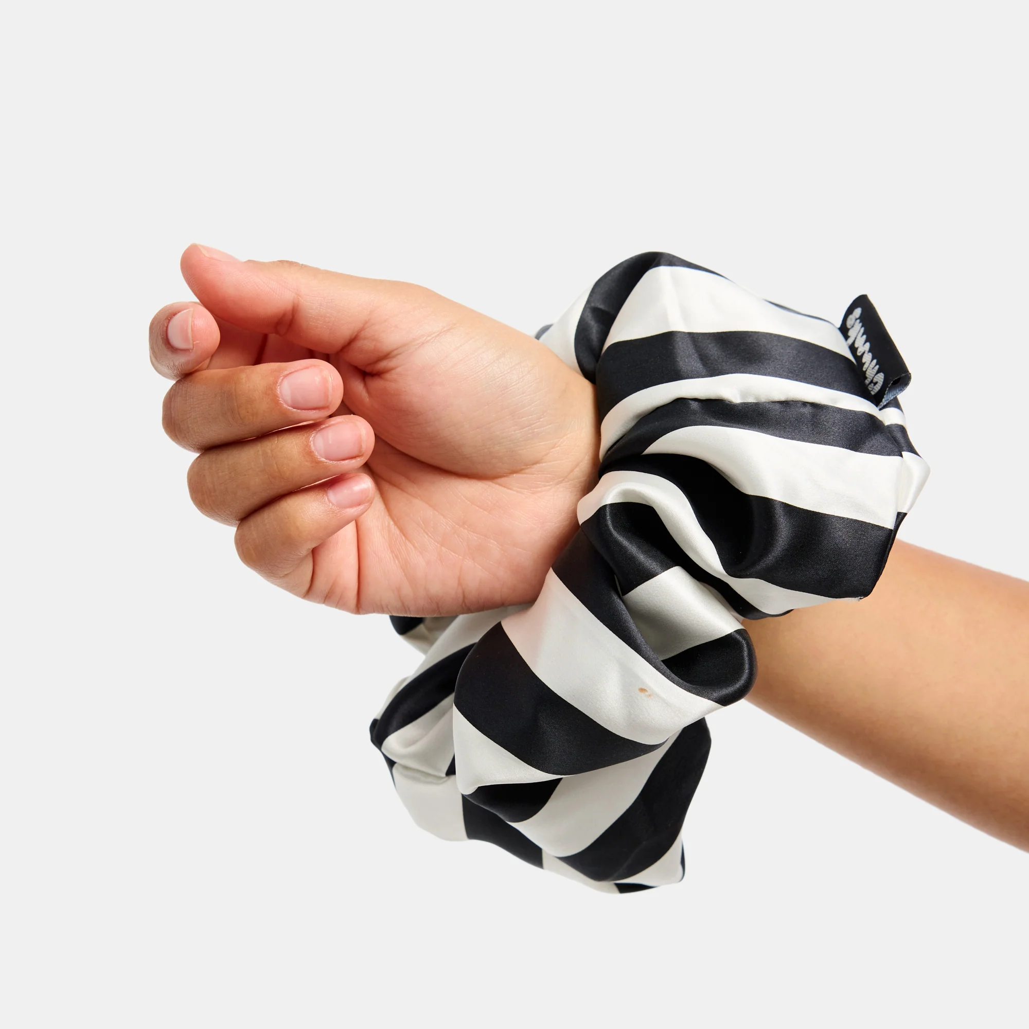 Silk Scrunchie in Large Stripes - Image 5