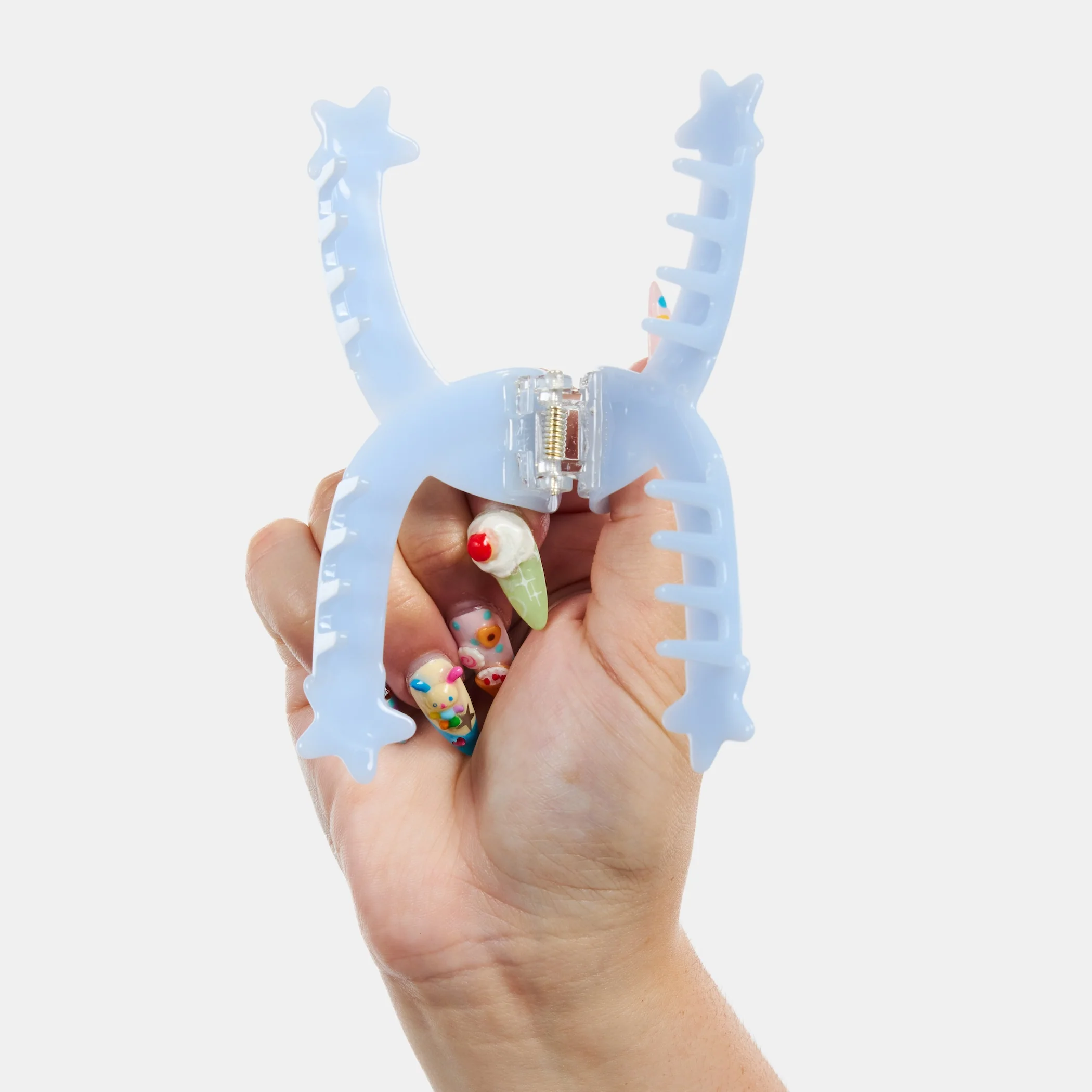 Single Star Loop Claw in Baby Blue - Image 5