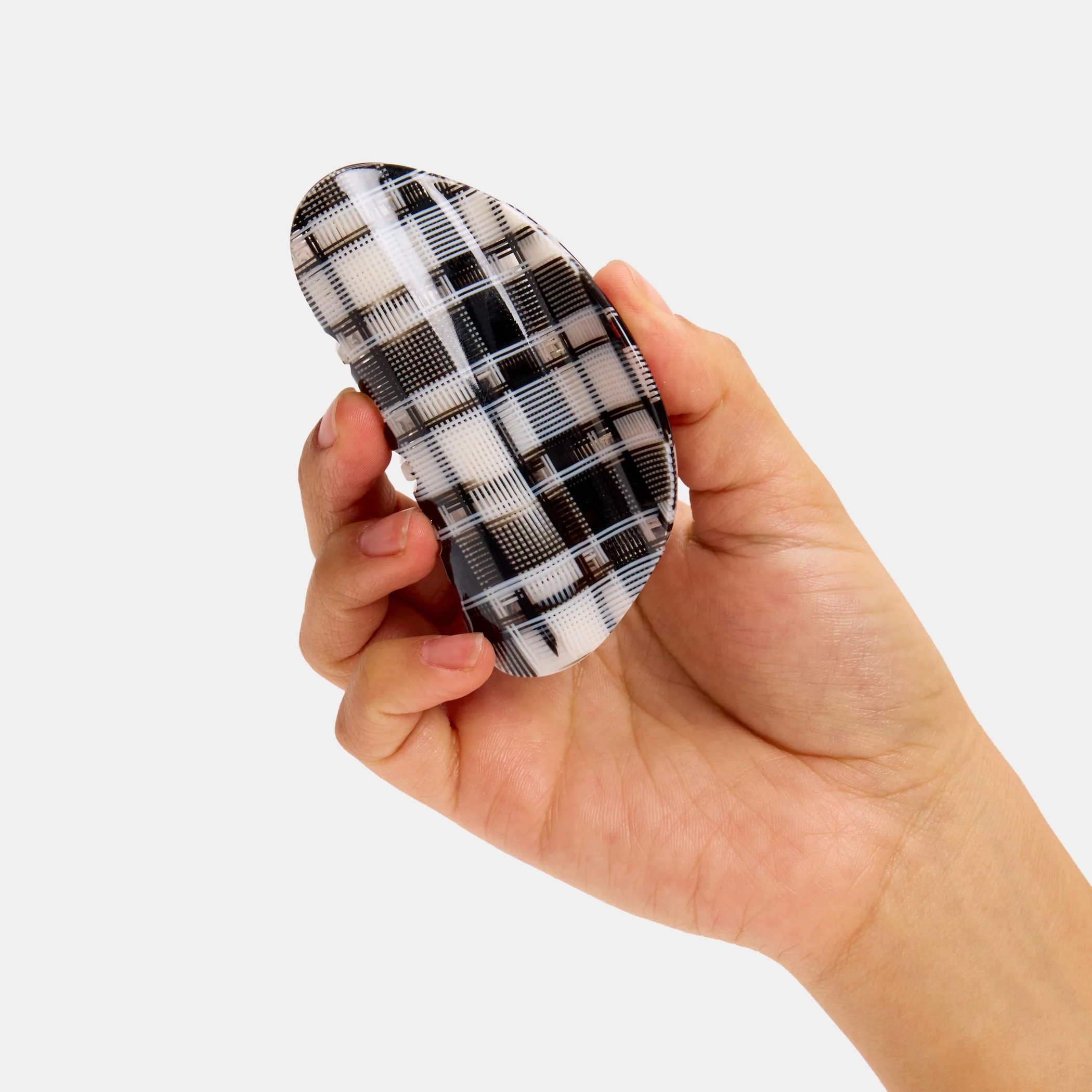Suki Claw in Black + White Plaid - Image 4